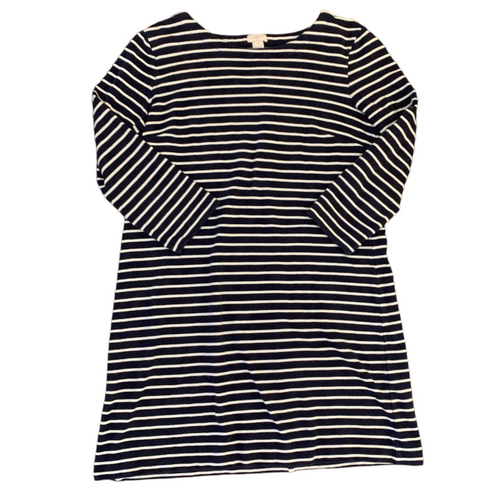 J. Crew Navy & White Striped Maritime Dress